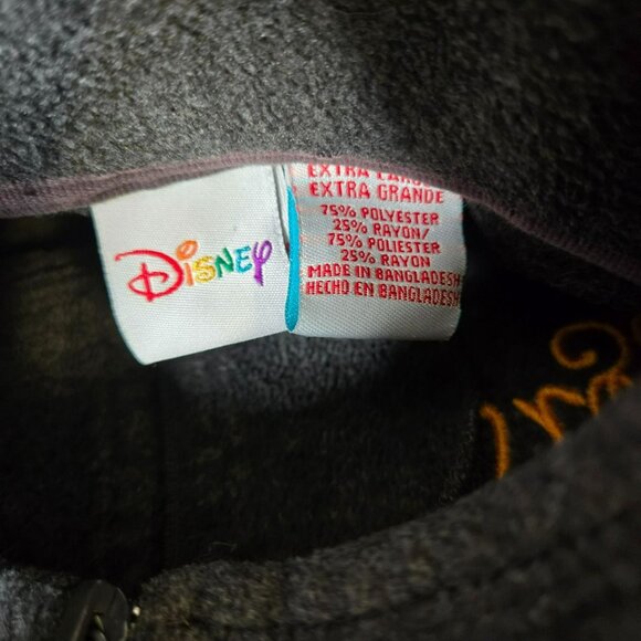 Disney Tigger Gray Pullover Fleece 1/4 Zip Sweatshirt XL Mock Neck Embroidered - Picture 9 of 11